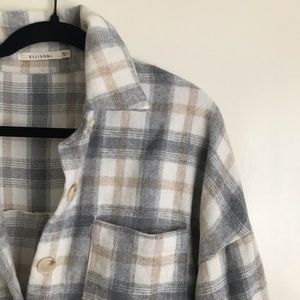 Courtney Toliver Collection Tan Flannel Button Down Shirt